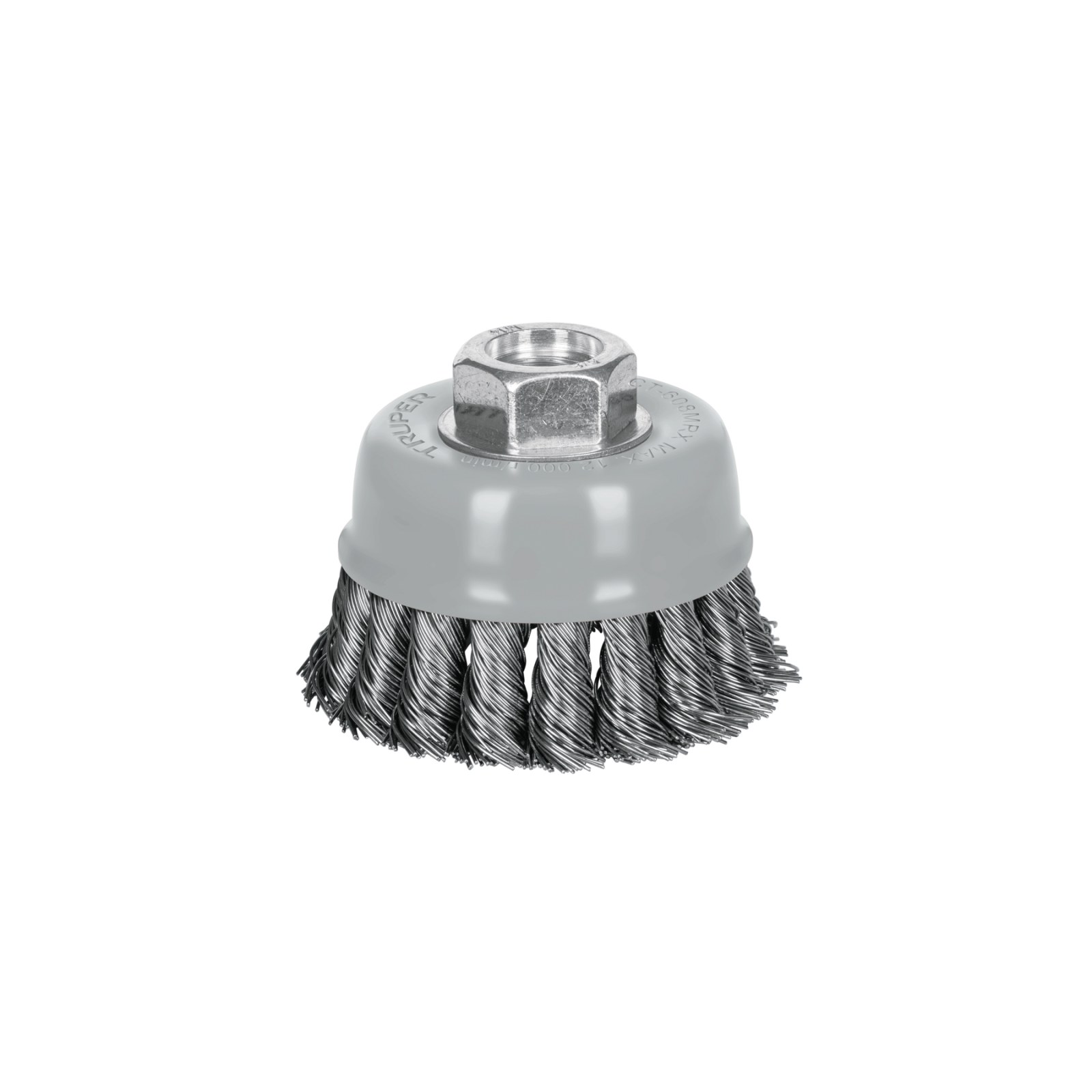 Carda copa 3" alambre trenzado grueso, Multi-rosca, TRUPER