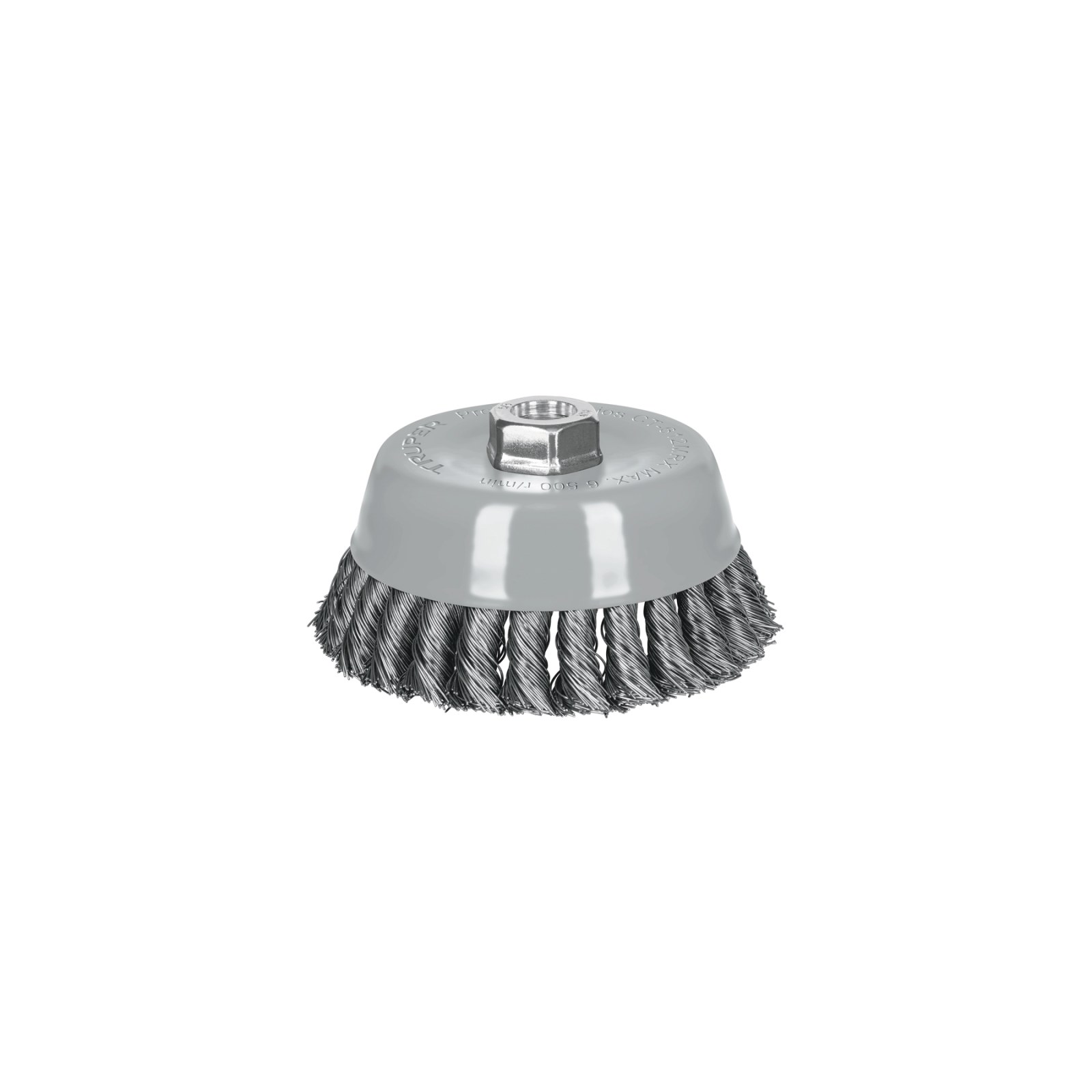 Carda copa 5" alambre trenzado grueso, Multi-rosca, TRUPER
