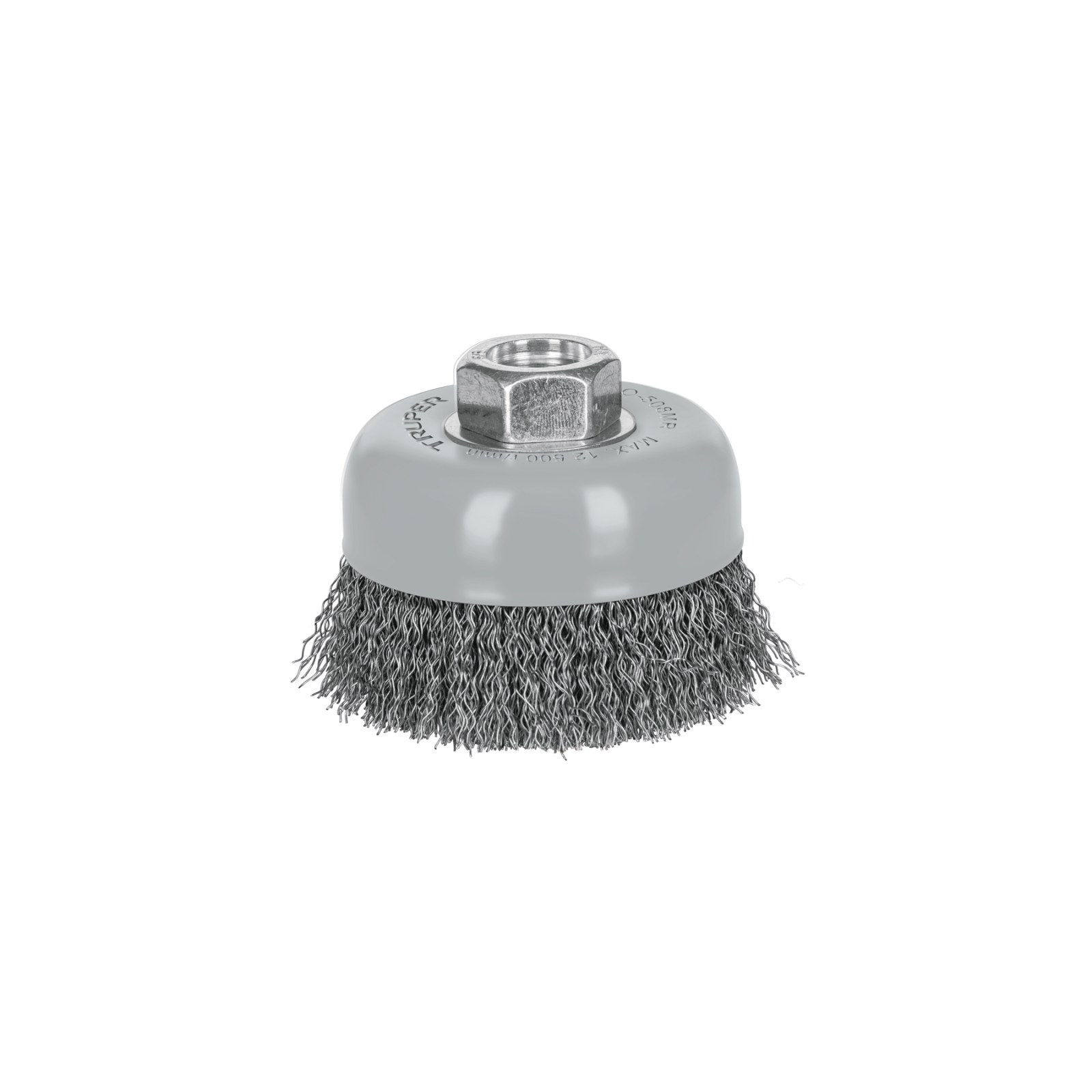 Carda copa 3" alambre ondulado fino, Multi-rosca, TRUPER
