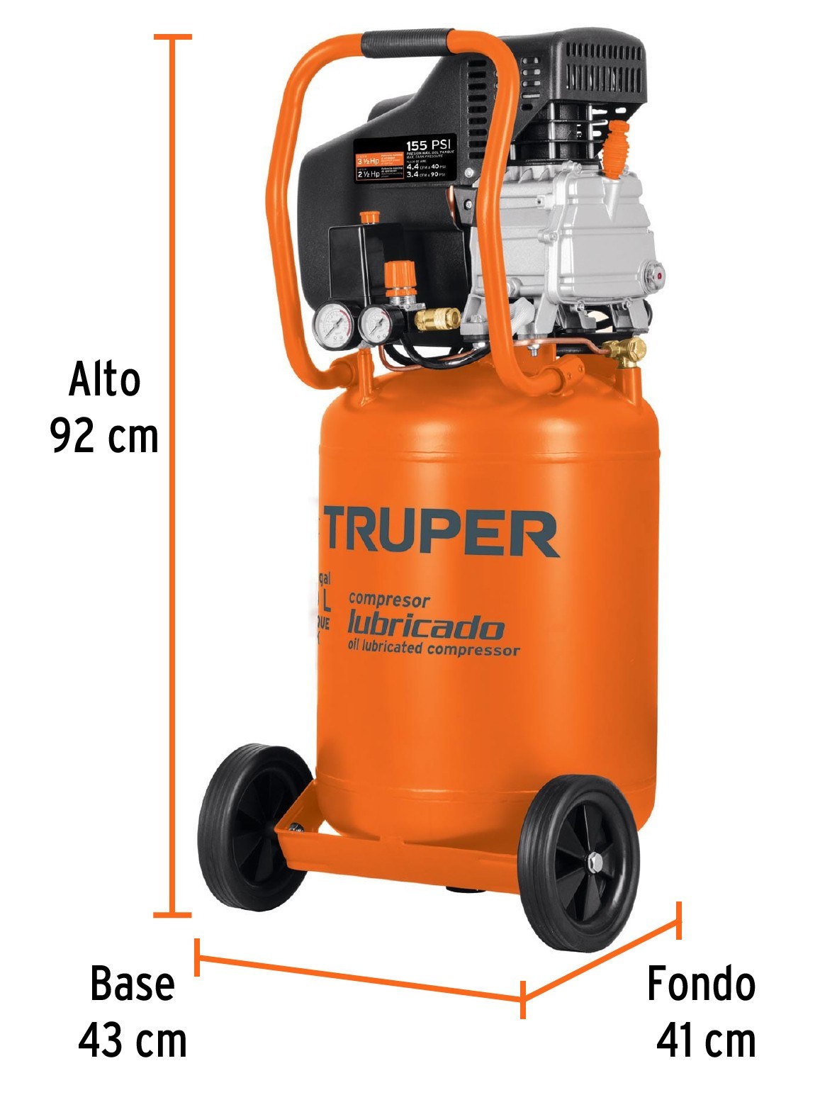 Compresor vertical 50 L, 3-1/2 HP (potencia máxima), 220 V