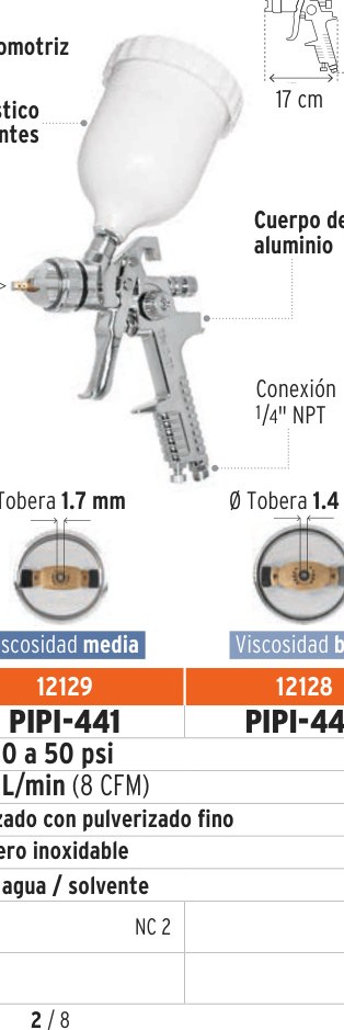 Pistola p/pintar gravedad HVLP vaso plástico, 1.4 mm, TRUPER