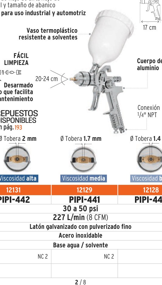 Pistola p/pintar gravedad HVLP vaso plástico, 1.7 mm, TRUPER