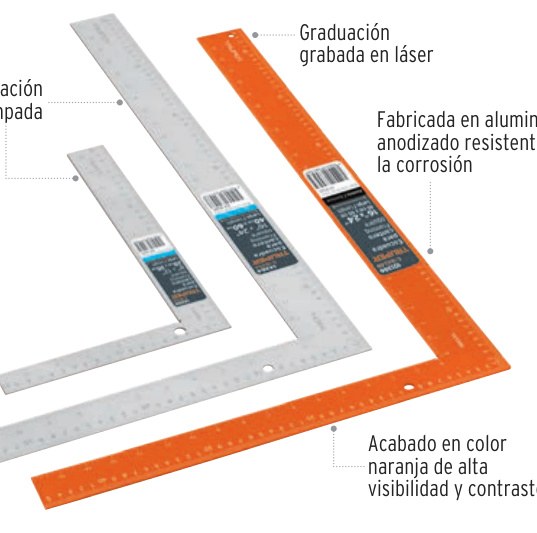 Escuadra 16"x24" de acero para cantero, TRUPER