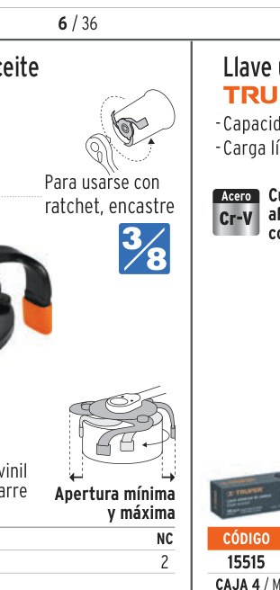 Llave universal con cadena con mango de 11", TRUPER