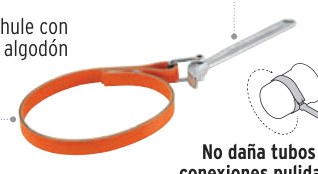Llave de banda de hule 1-1/2" a 6-1/2" para filtro de aceite