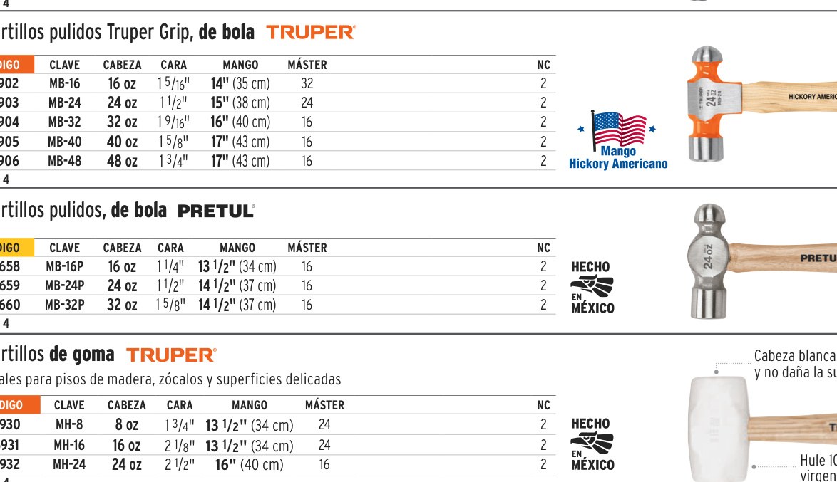 Mazo de hule 16 oz, TRUPER