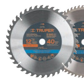 Disco sierra 12" para madera, 40 dientes centro 1", TRUPER