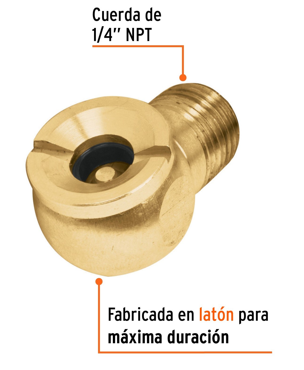 Cabeza infladora de llantas, macho, cuerda 1/4" NPT, TRUPER
