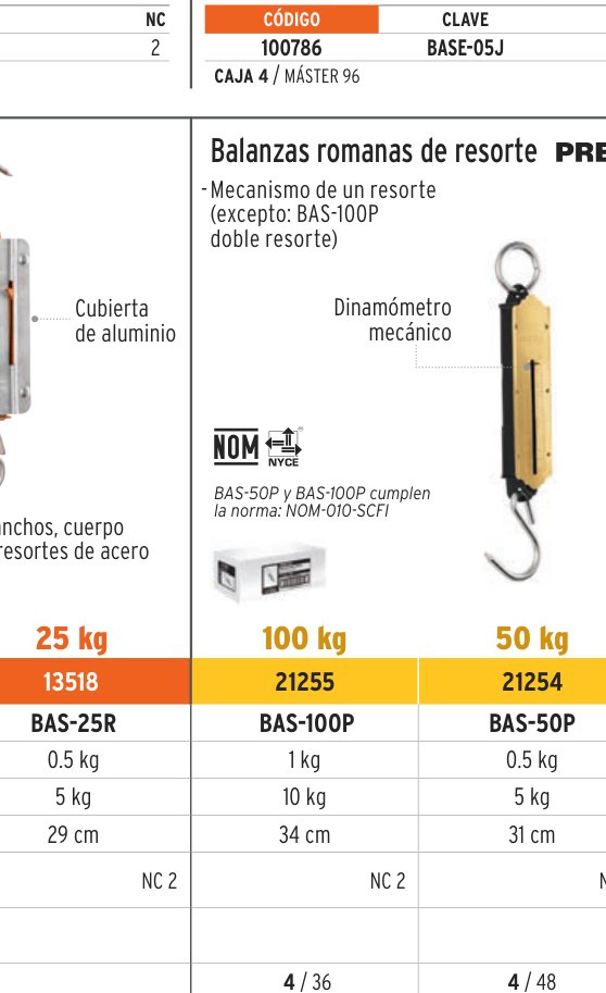 Báscula capacidad 100 kg romana de resorte, PRETUL