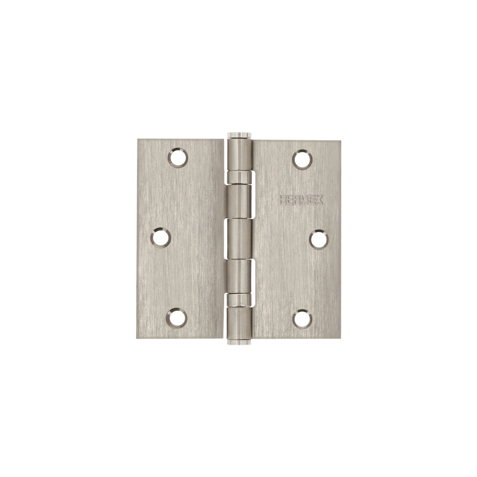 Bisagra cuadrada 3-1/2" acero inox, cabeza plana, HERMEX