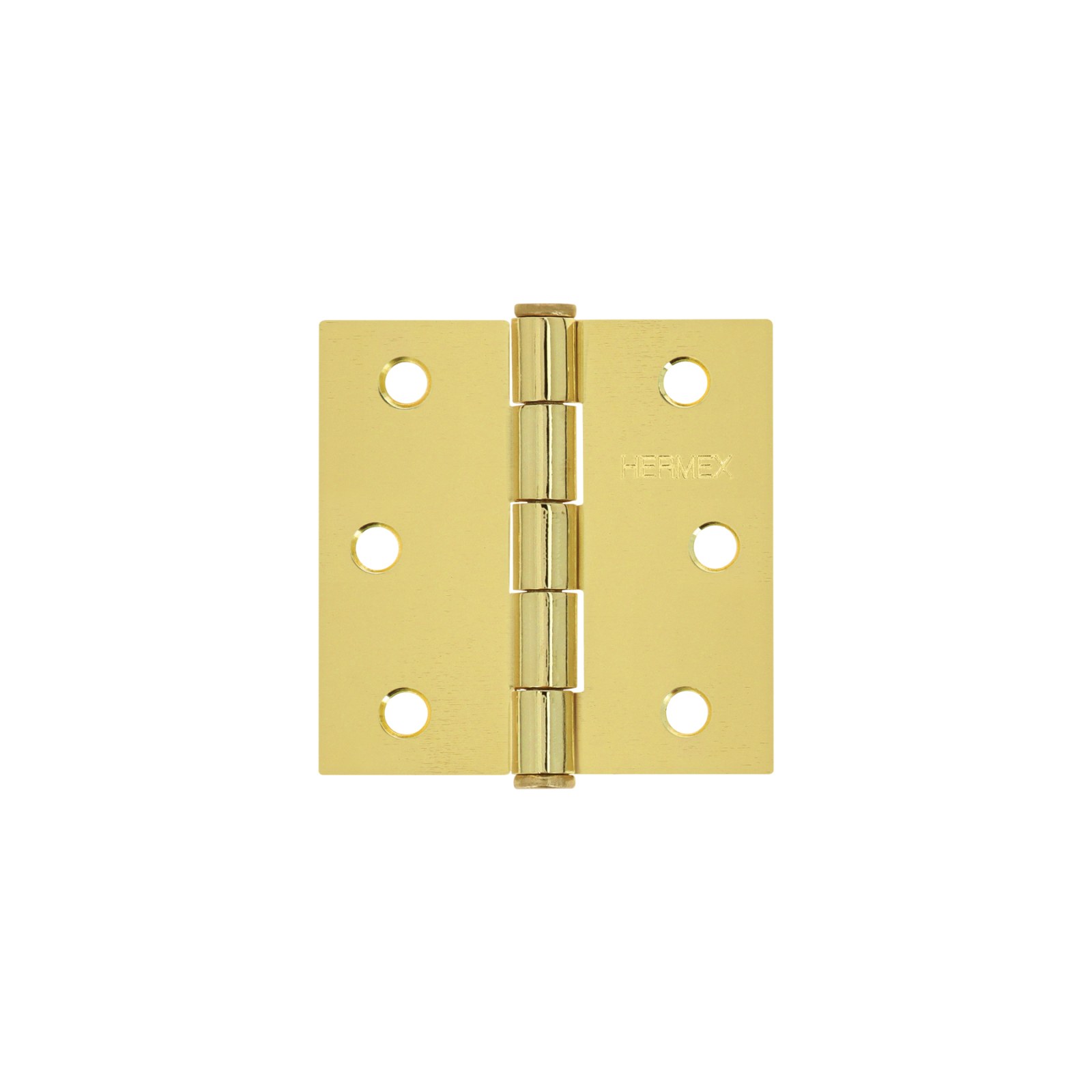 Bisagra cuadrada 2-1/2", latonado, cabeza plana, HERMEX