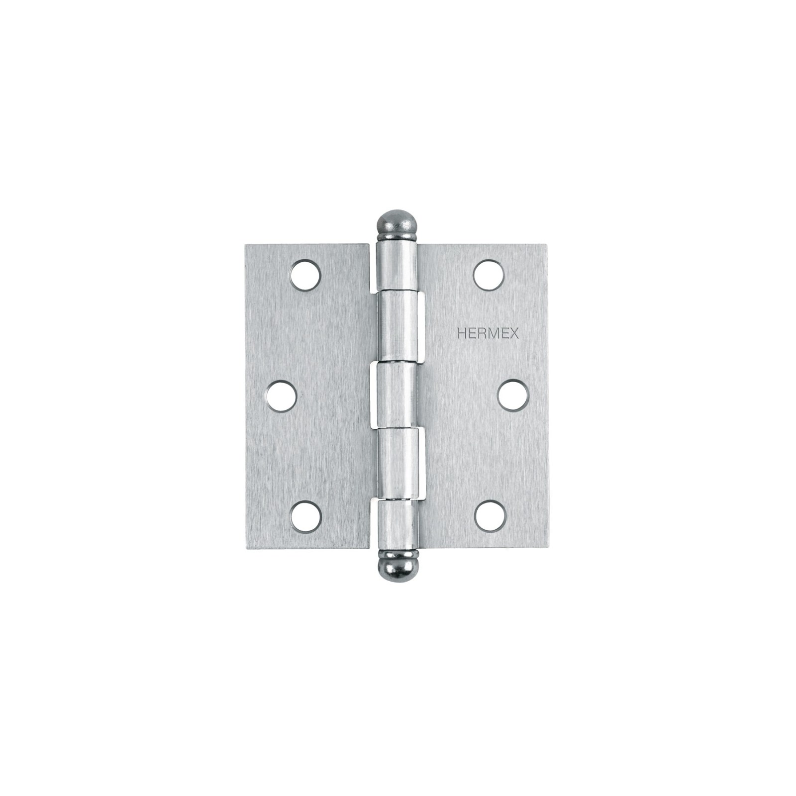 Bisagra cuadrada 3", satinado, cabeza redonda, HERMEX