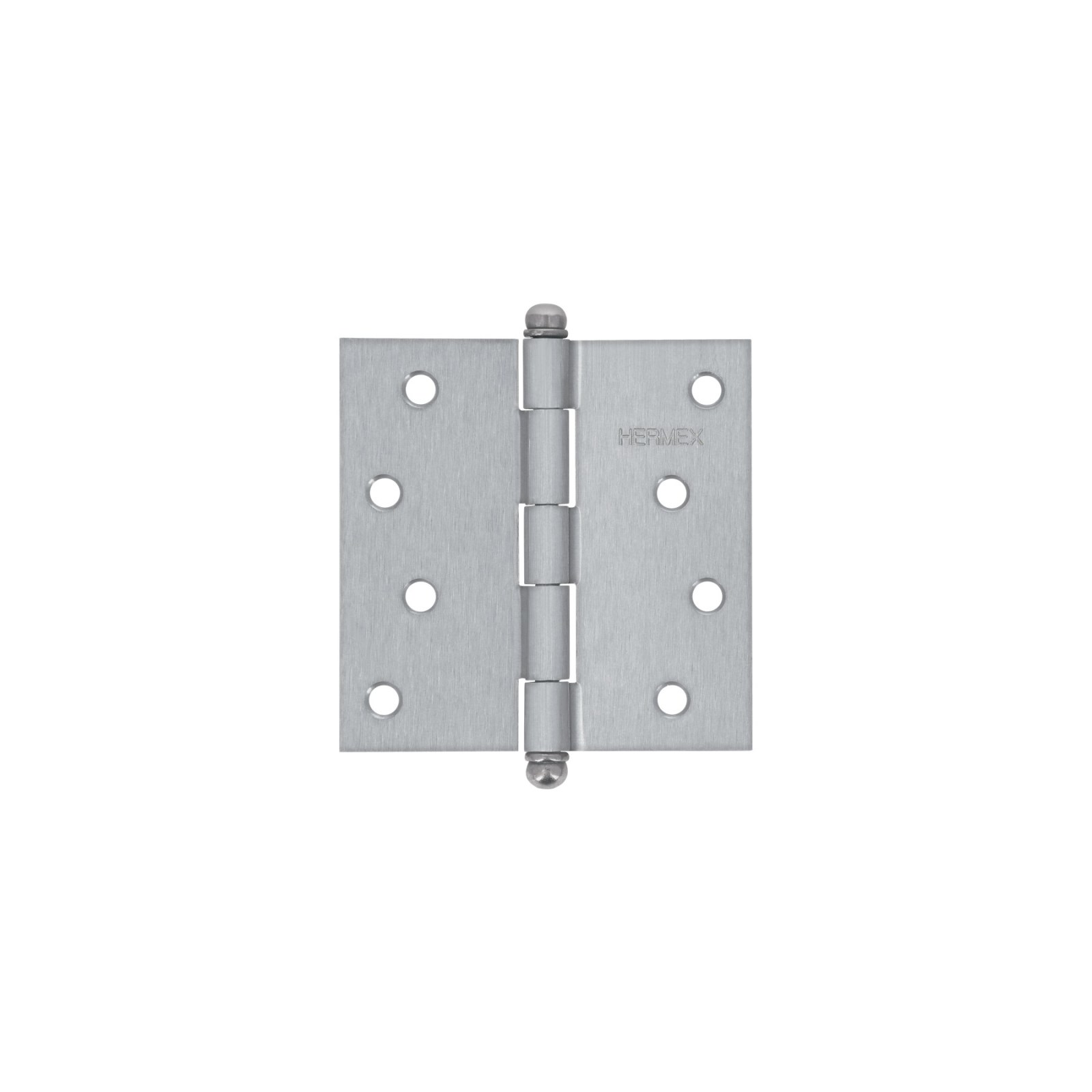 Bisagra cuadrada 4", satinado, cabeza redonda, HERMEX