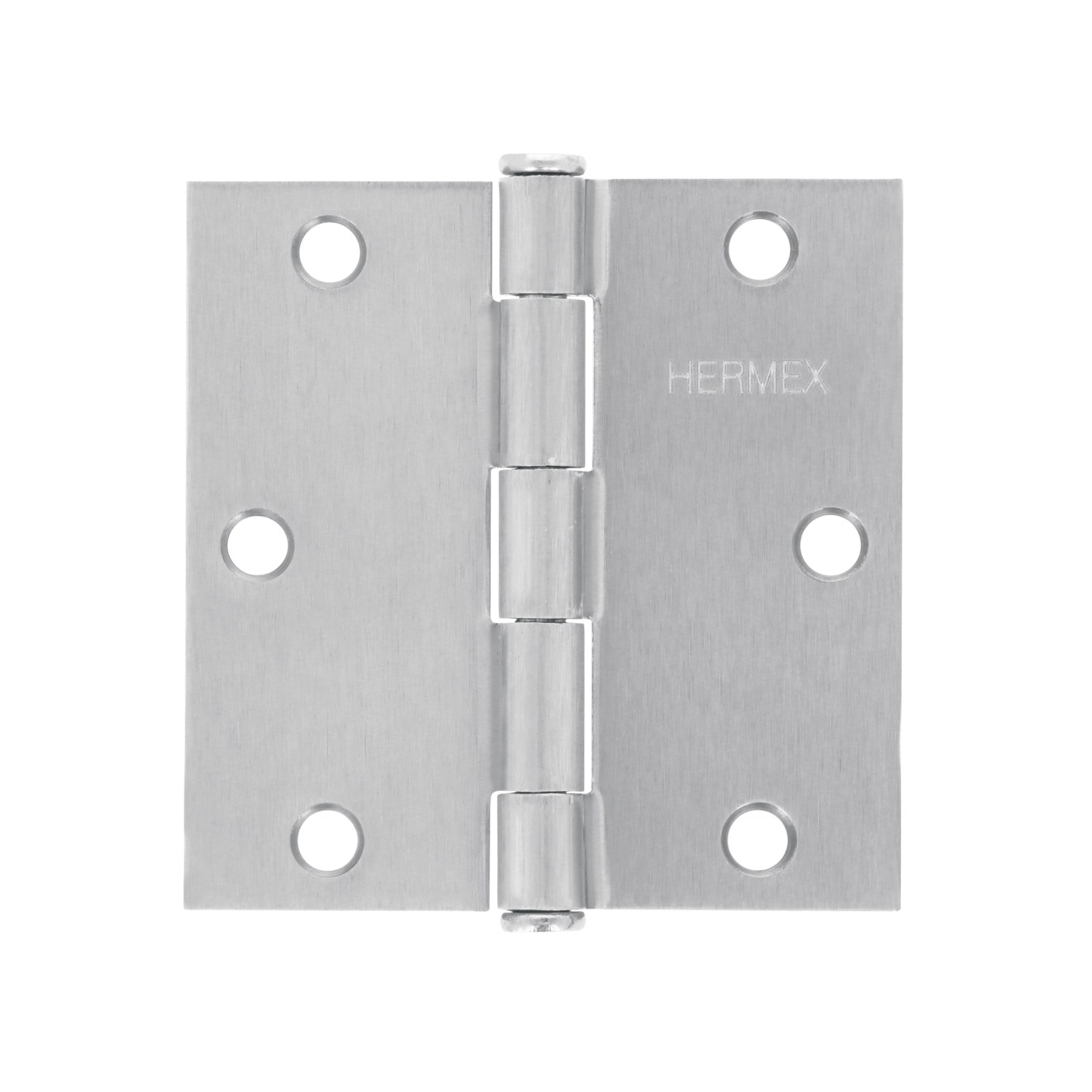 Bisagra cuadrada 3-1/2", satinado, cabeza plana, HERMEX