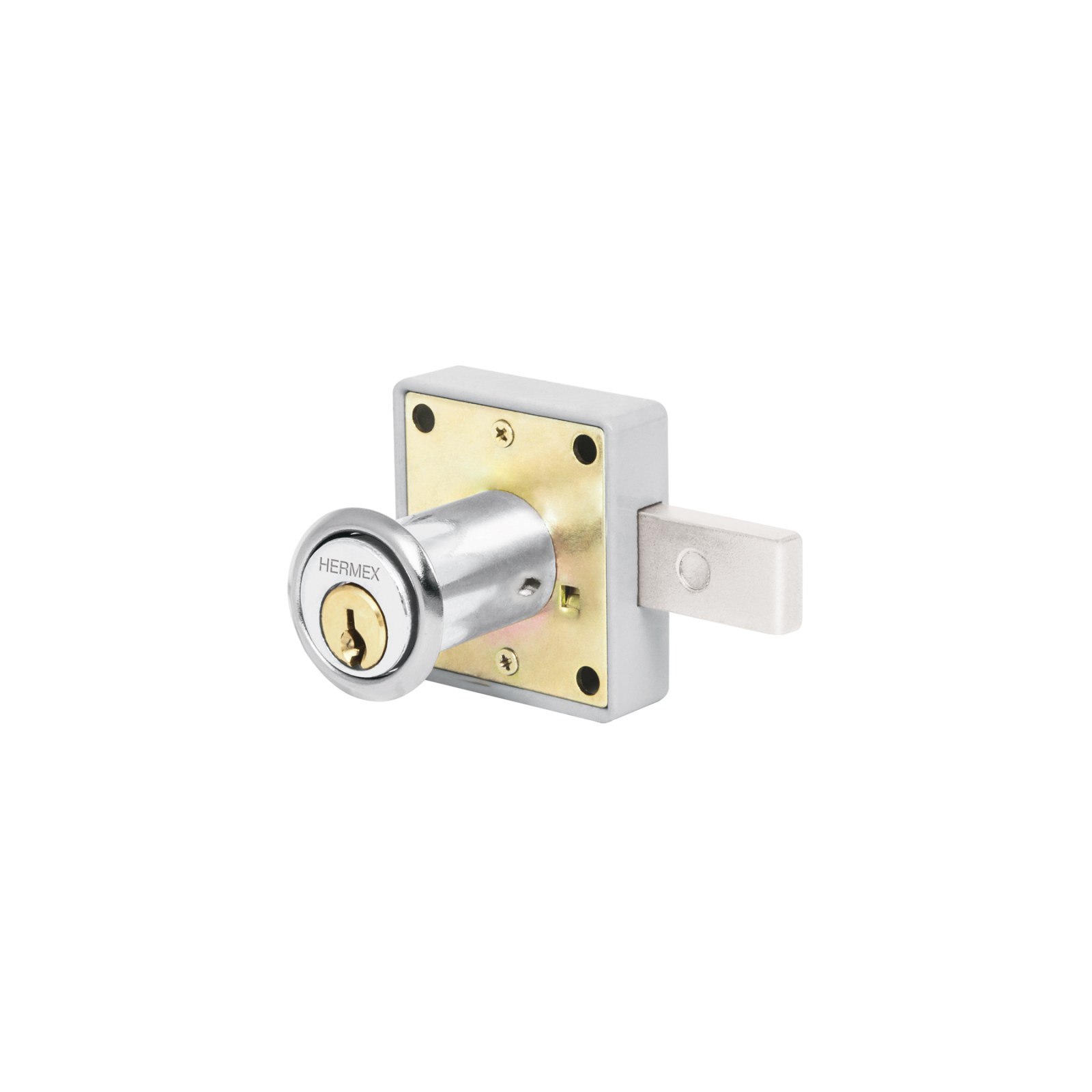 Cerradura para mueble, modelo 25, cromo, HERMEX