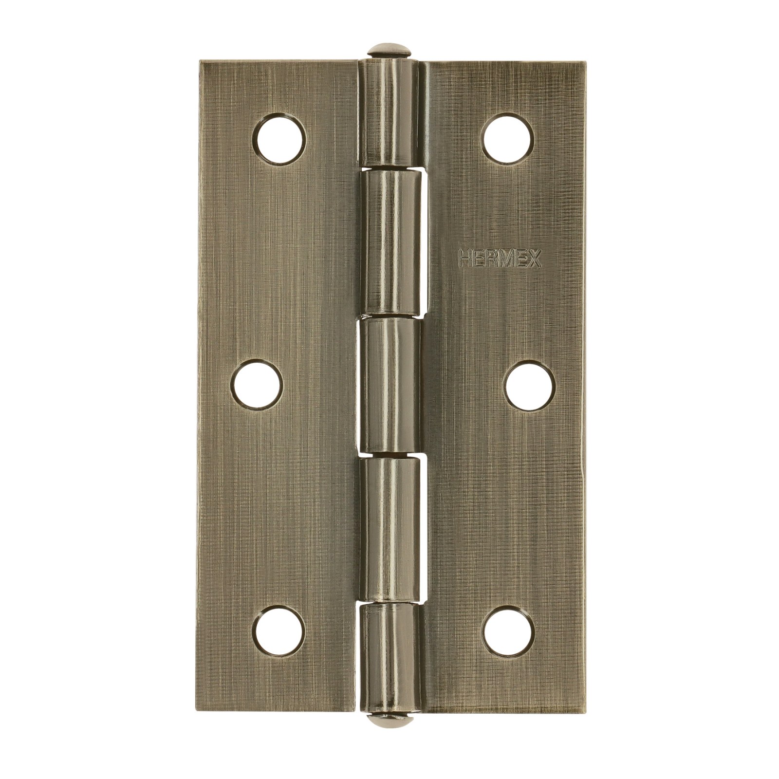 Bisagra rectangular 3-1/2" latón antiguo, HERMEX
